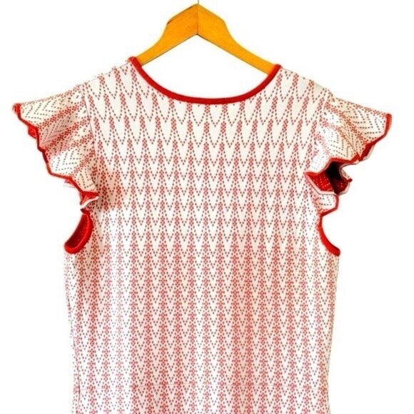 ANTHROPOLOGIE Shoshanna Callie Knit Flutter Sleeve Drop Waist Dress Size L - Picture 8 of 11